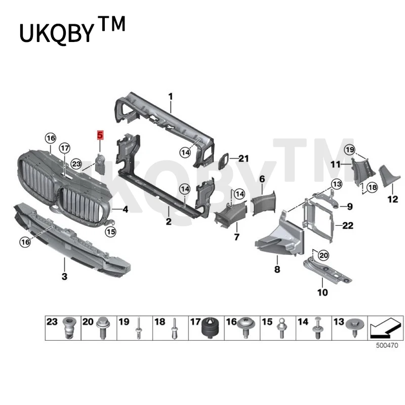 Car Front middle grid motor G11 730Db wmG12 725D 740LI G31 G30 530E G32 GT Active upper air damper control device