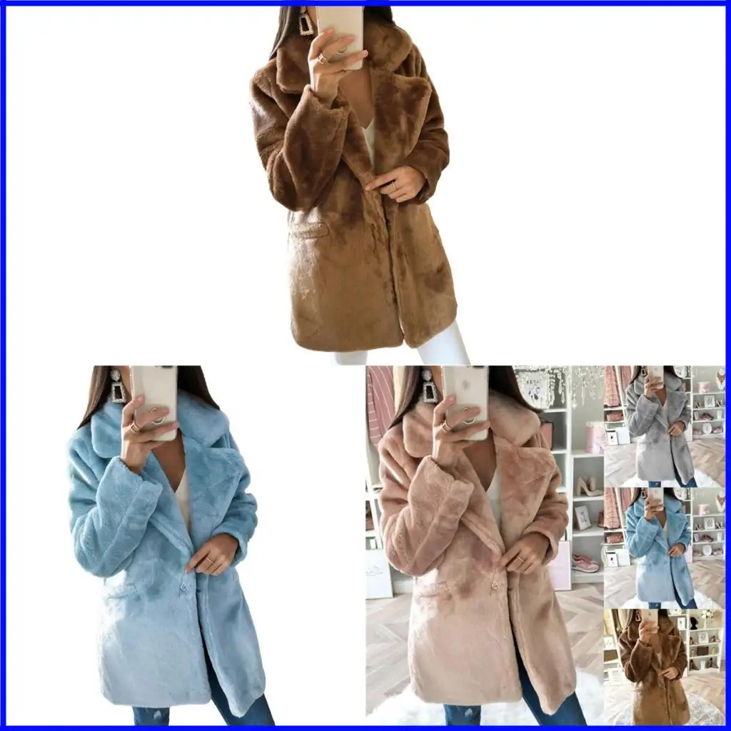 

Womens Fuzzy Fleece Jackets 2023 Solid Color Oversized Long Open Front Cardigan Jackets Coat Warm Winter Faux Furs Coat