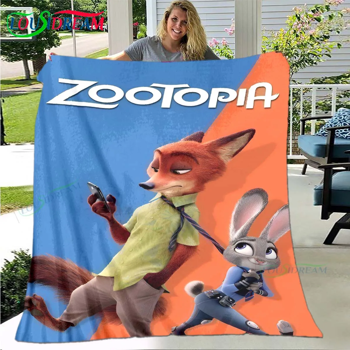 

Fashion Cute Cartoon Zootopia Animal Print Flannel Adult Children's Blanket Sofa Bed Decoration Blanket Portable Blanket Gift
