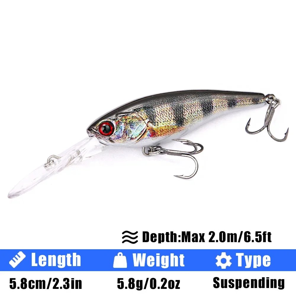 B&U Suspending Minnow 3D-Druck Shad Harter Köder Künstlicher Angelköder Jerkbait Wobbler Bass Pike Swimbait Angelköder