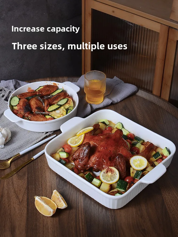 

Деко для выпечки с двойным ухом Cerc, круглый квадрат с ручкой, микроволновая печь, обеденная тарелка в стиле вестерн, Cfi Roast Chien, запеченный рис...