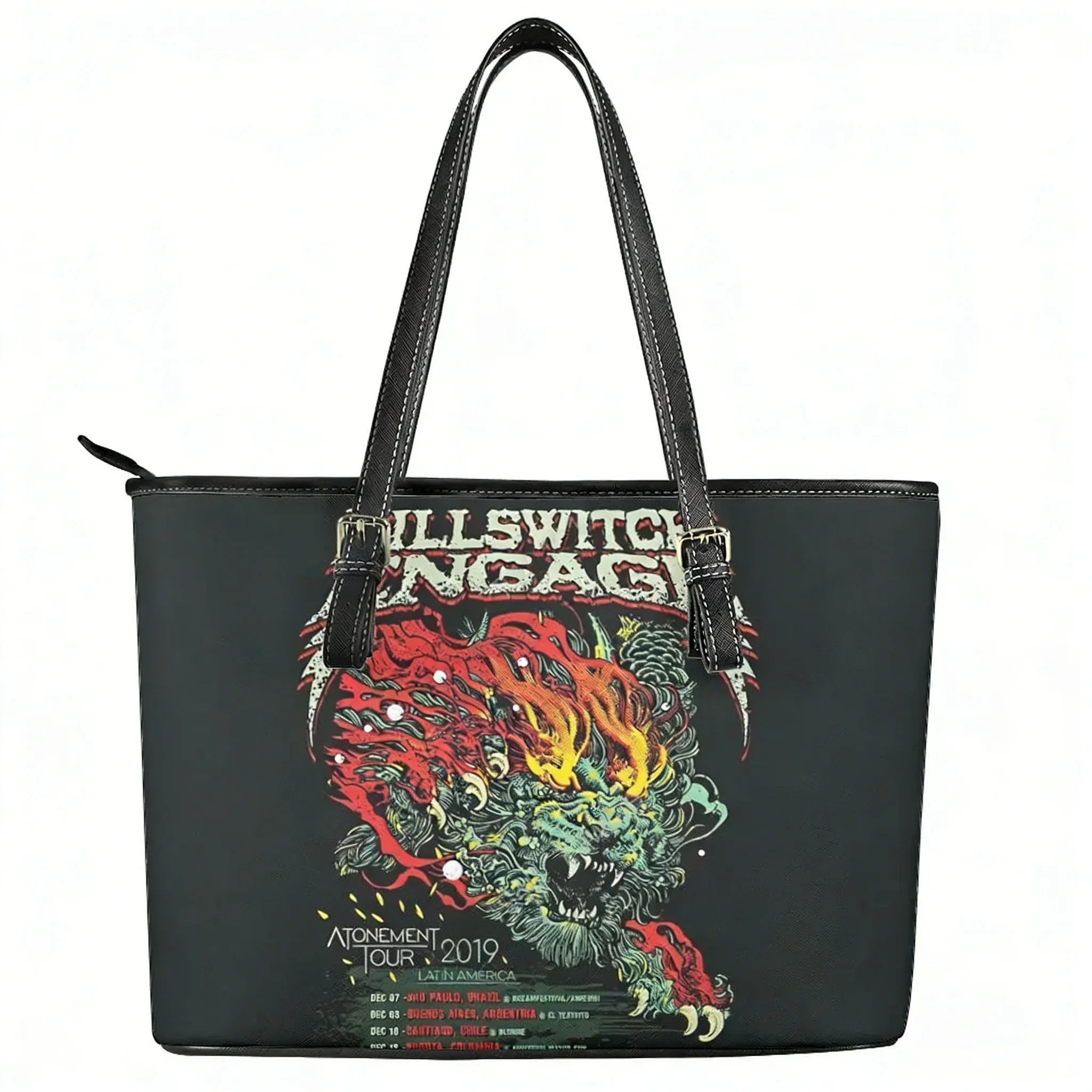 

Killswitchs Engages Band Custom Handbag Womens Mens Personalized Tote Bag Shoulder Bag Business Leather Purse Travel Bag Gift