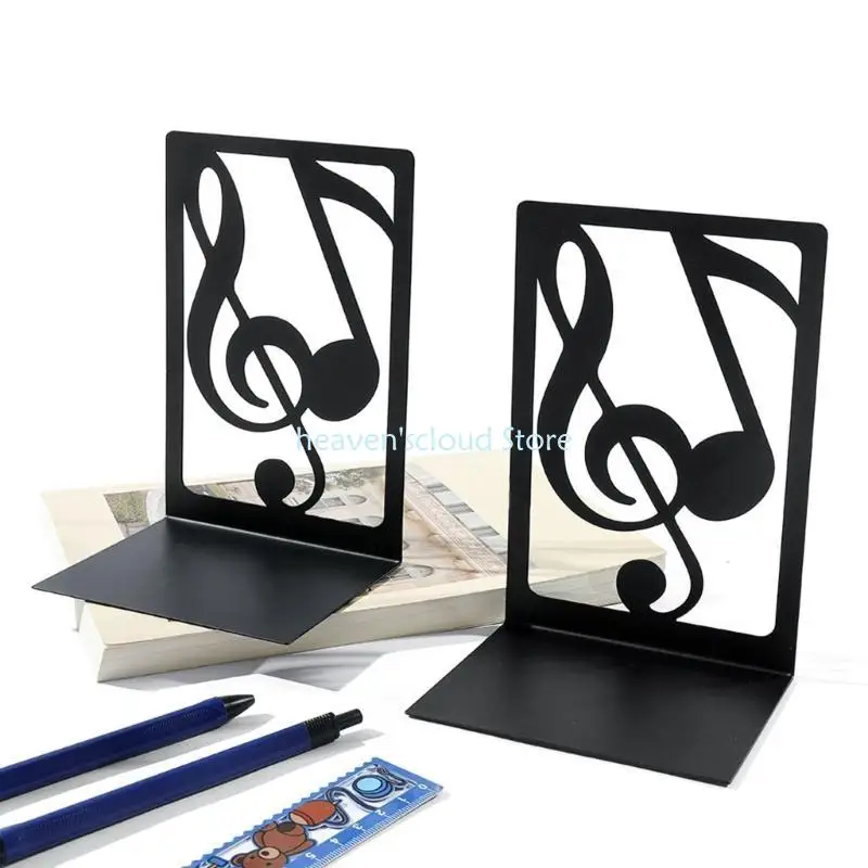 Cuốn sách kim loại Y88B kết thúc cho kệ âm nhạc ghi chú bookend trượt kim loại chống lại bookend