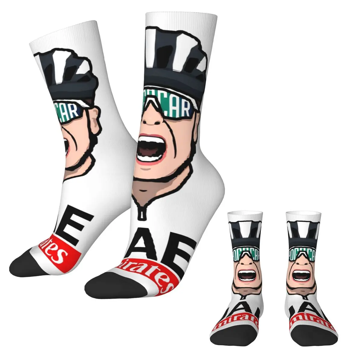 Tadej Pogacar Cycling Pogi Team Stockings Men Socks Soft Breathable Kawaii Socks Winter Climbing Non Slip Graphic Socks Gift