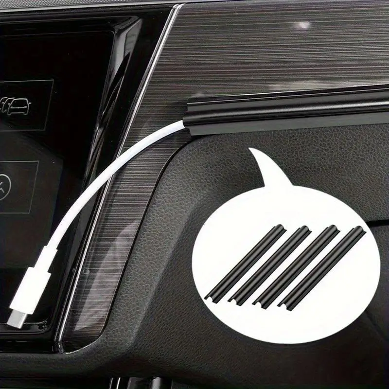 4pcs Set Car Interior Cable Sleeve Protector Universal Wire Cover Clips Data Cable Organizer Clamp Accessories