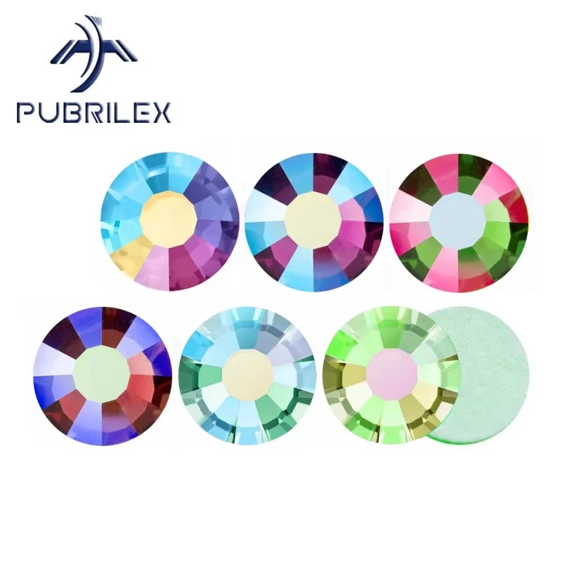 Superoferta PUBRILEX efecto colores 14 Factes diamantes de imitación sin fijación por calor cristal plano para accesorios de ropa de decoración de uñas