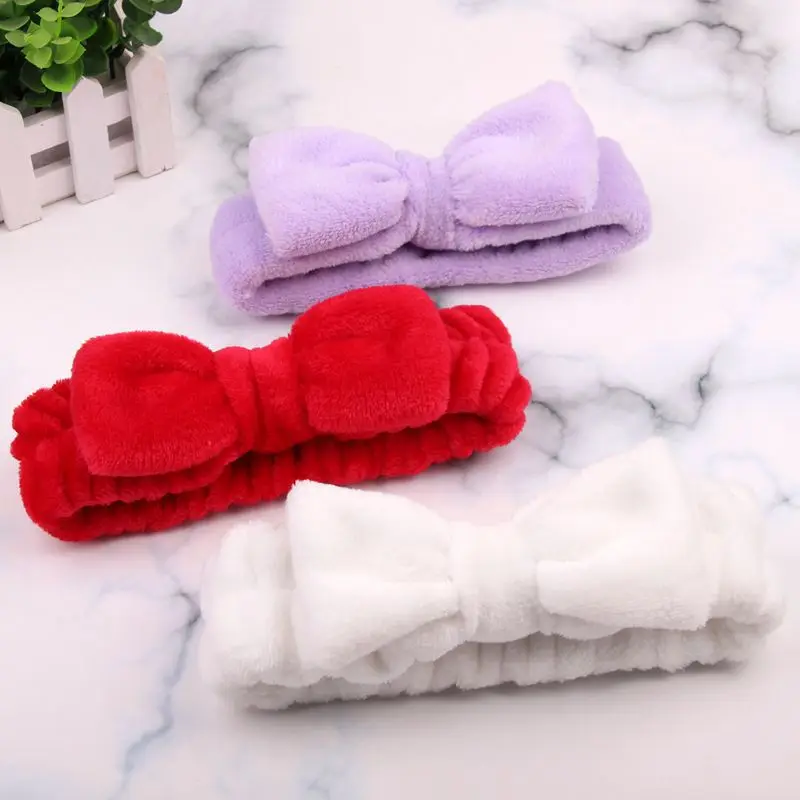 Soft Wash Face Elastic Hair Band Coral Fleece Headband DIY Hair Accessories Women Makeup Headbands Plush Hairband Wholesale