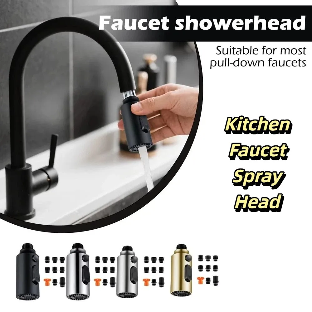 

Durable ABS Kitchen Faucet Spray Head Dual Function 3 Function Pull Out Sprayer Nozzle Brushed Nickel Water Saving
