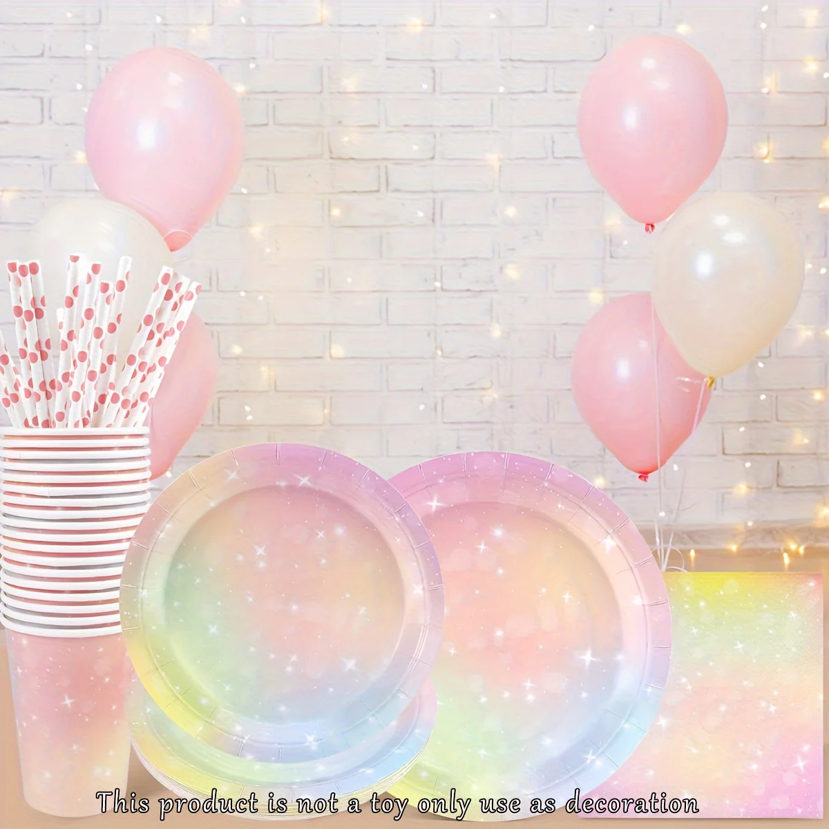 97/96/24/4/3/2/1 Rainbow Unicorn Party Tableware Tablecloth Pink Birthday Decoration Item Girls Disposable Cups Tissues Plates