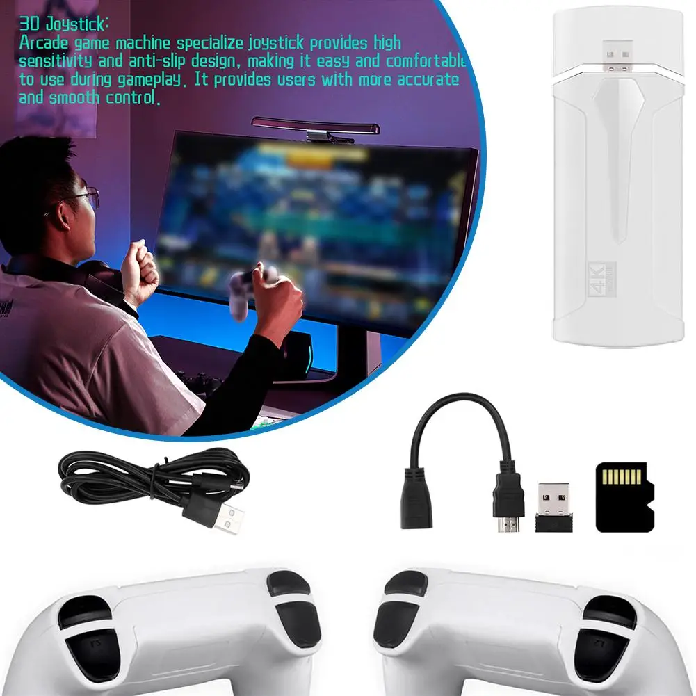 

4K ТВ-игры Stick Ретро игровая консоль 128/64 ГБ и беспроводная ручка Ретро-игры для Linux Retroarchiopen Source System M9H6