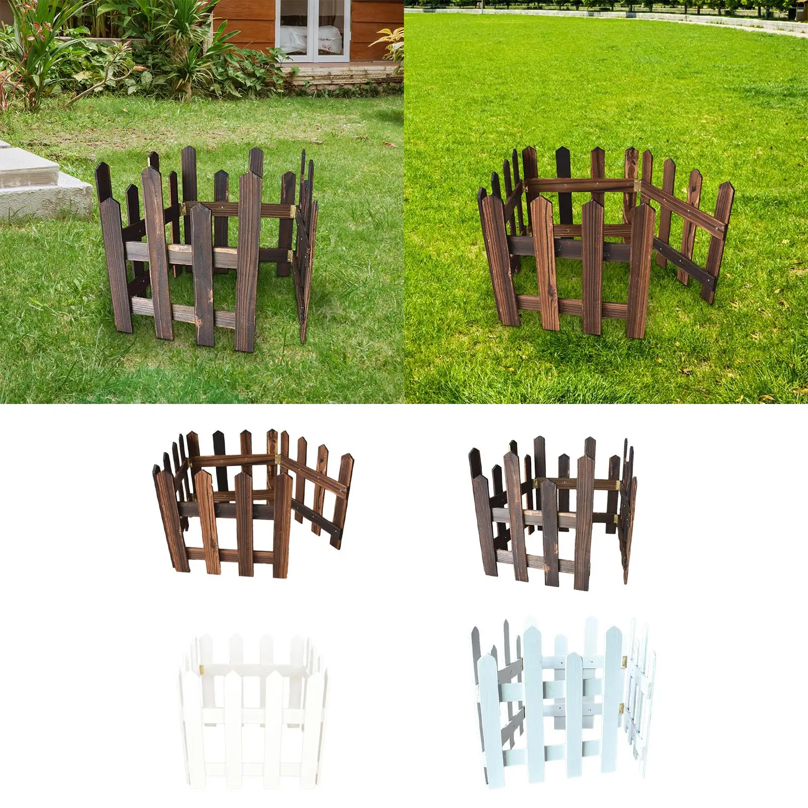Picket Fence DIY Gardening Landscape Edging Border Fence for Pool Tree Lawn
