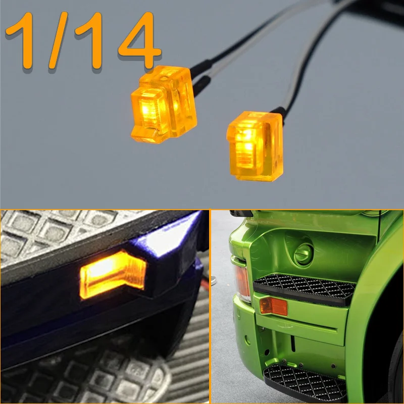 1 Pair Plastic Foot Lamp Cup Turn Light for Tamiya 1/14 RC Truck for SCANIA R620 R470 Car Accessories