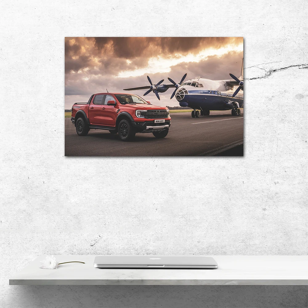 Pickup Truck Ranger & Aircraft Canvas Painting Car Poster Wall Art Pictures for Living Room Bedroom Home Decor