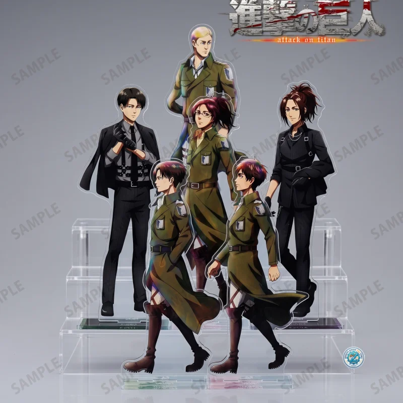 Attack on Titan AOT Levi Eren Acrylic Stand 15cm Erwin Hanji Anime Figure Keychain Table Display Horse Riding Character Plate