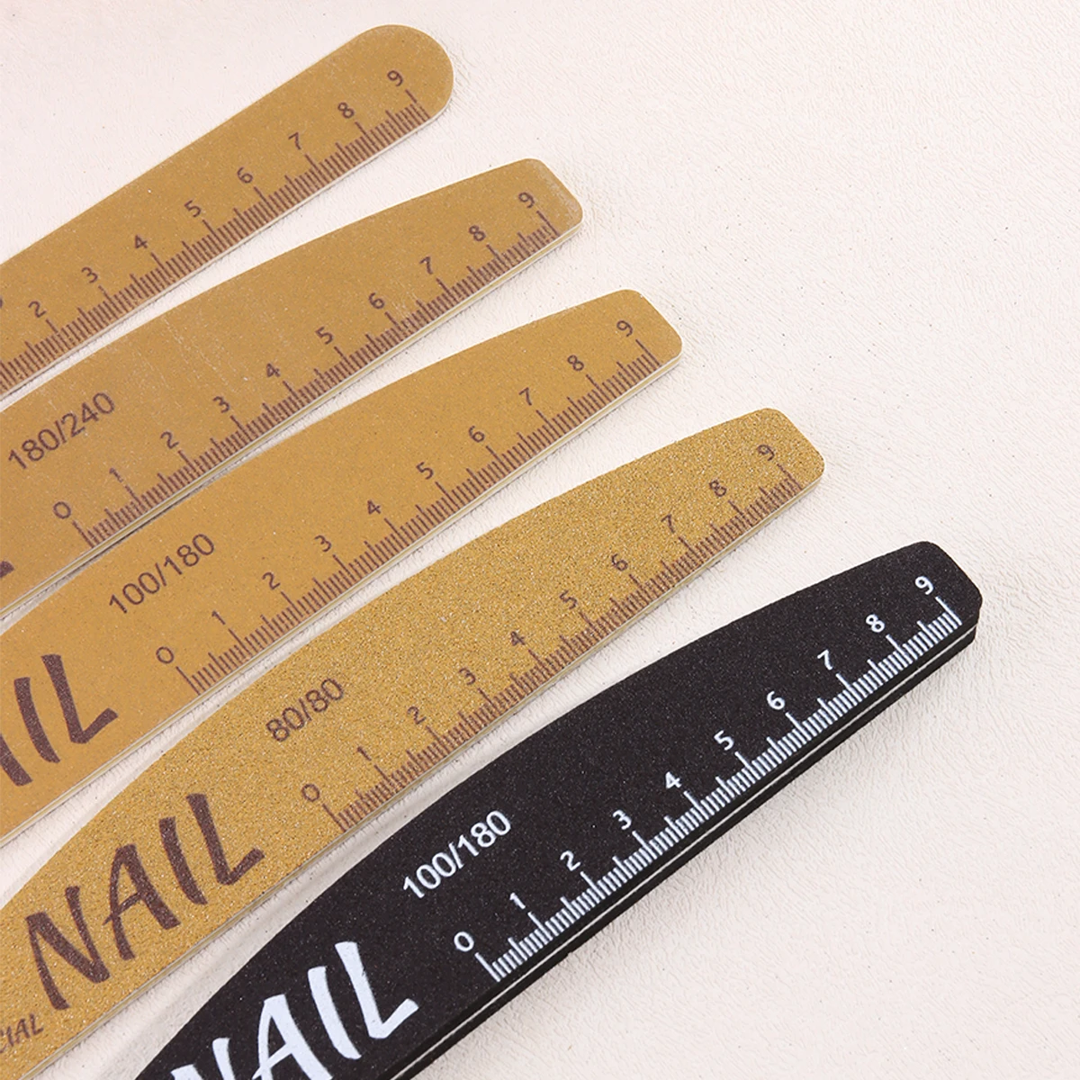 Nail File/Buffing Strip, Non-Shedding, Washable, Includes Nail Shape Guide Lines, Double-Sided Nail Shaping and Polishing Sponge