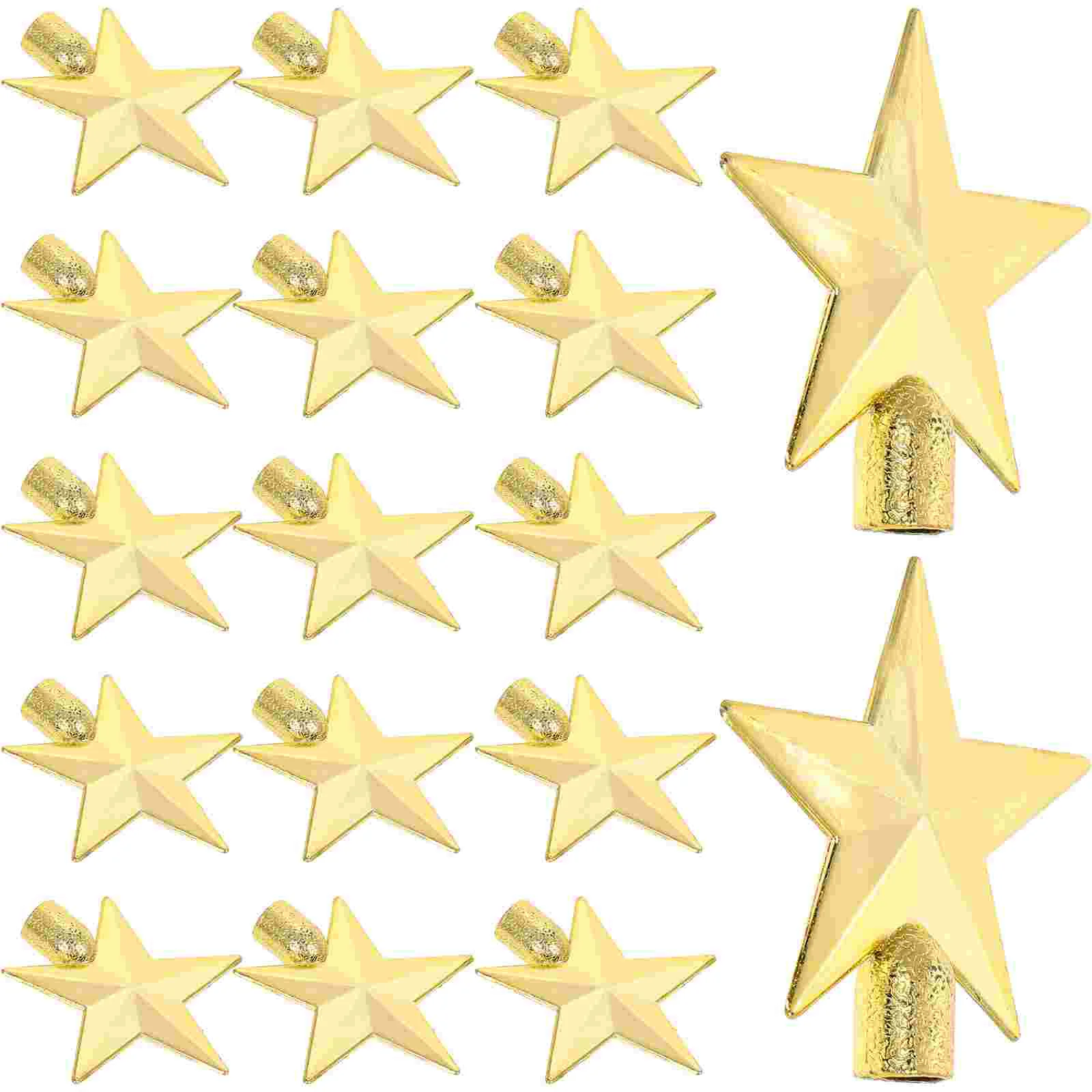 

20 Pcs Mini Christmas Tree Top Star Topper Decoration Xmas Cake Plastic Decorations