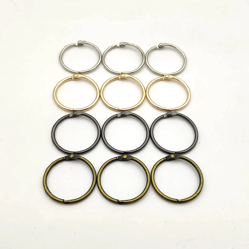 30Pc 35mm Gold Metal Ring Binder DIY Loose-leaf Book Hoops Opening Office Binding Supplies Photo Albums Open Rings