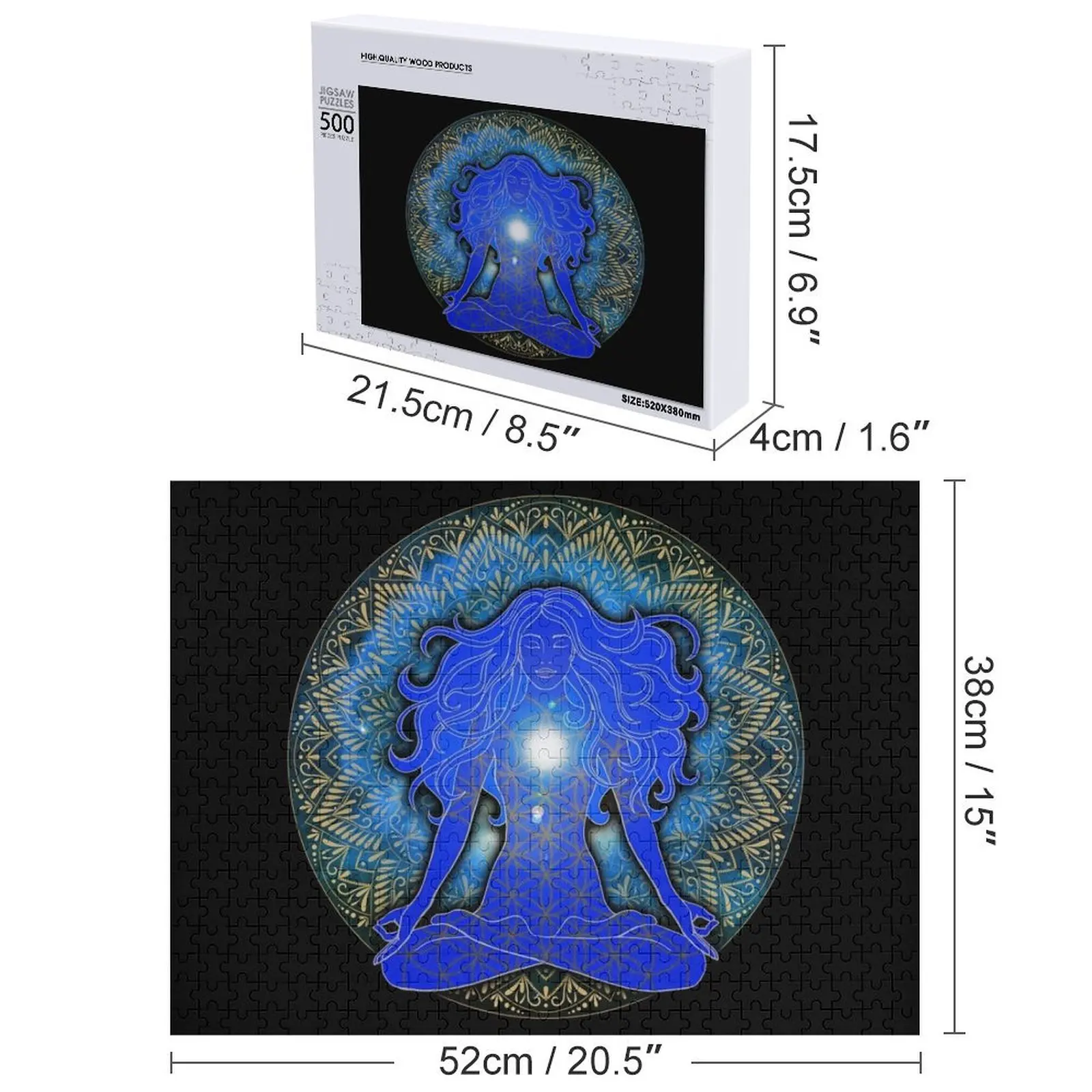Soul Awakening Blue Mandala Jigsaw Puzzle Crianças Quebra-cabeça de presente infantil personalizado