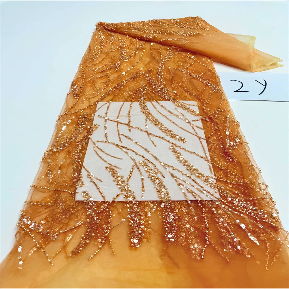 Африканское нигерийское кружево с вышивкой бисером, элитная роскошная французская сетчатая кружевная ткань с блестками для свадебного платья, женское 2 ярда