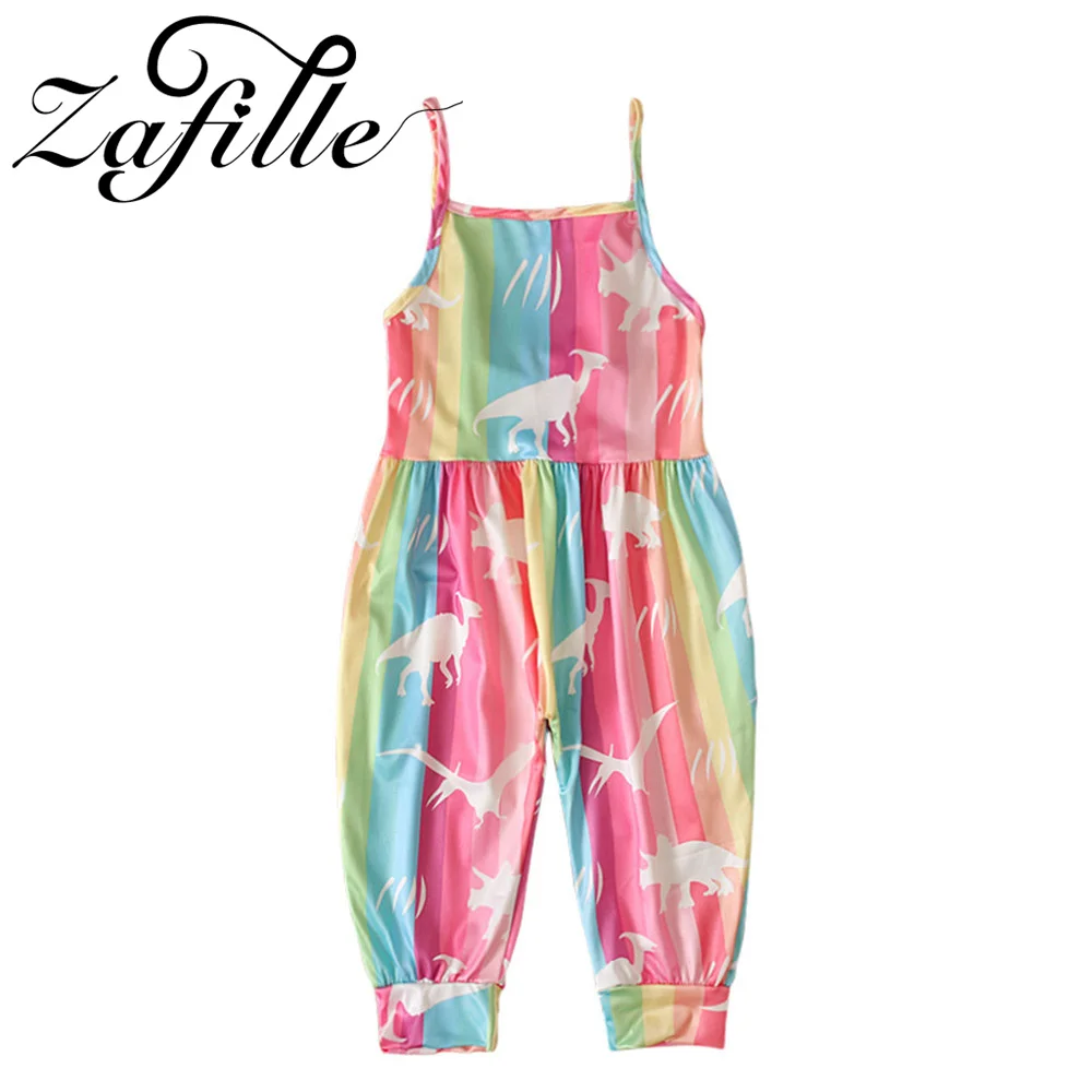 ZAFILLE Kids Girls tute senza maniche fiori di cartone animato pagliaccetti per bambini stampati con spalle scoperte maglioni per ragazze vestito Casual per bambini