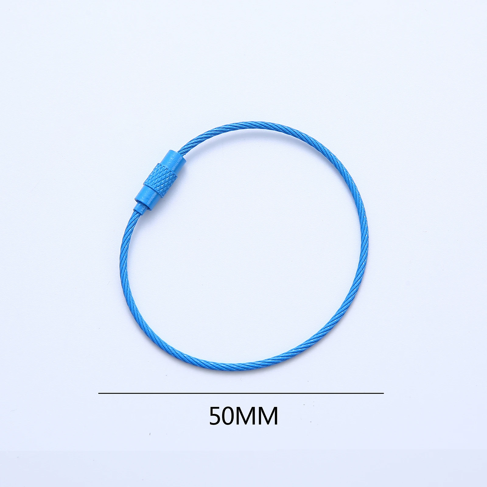 Colorful Stainless Steel Wire Keychain Ring, Outdoor Tool
