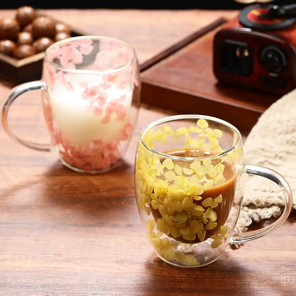 Heat Resistant Glass Mug High Borosilicate Glass Cup Double Wall Glass Coffee Mug with Handle Insulated Heat for Espresso