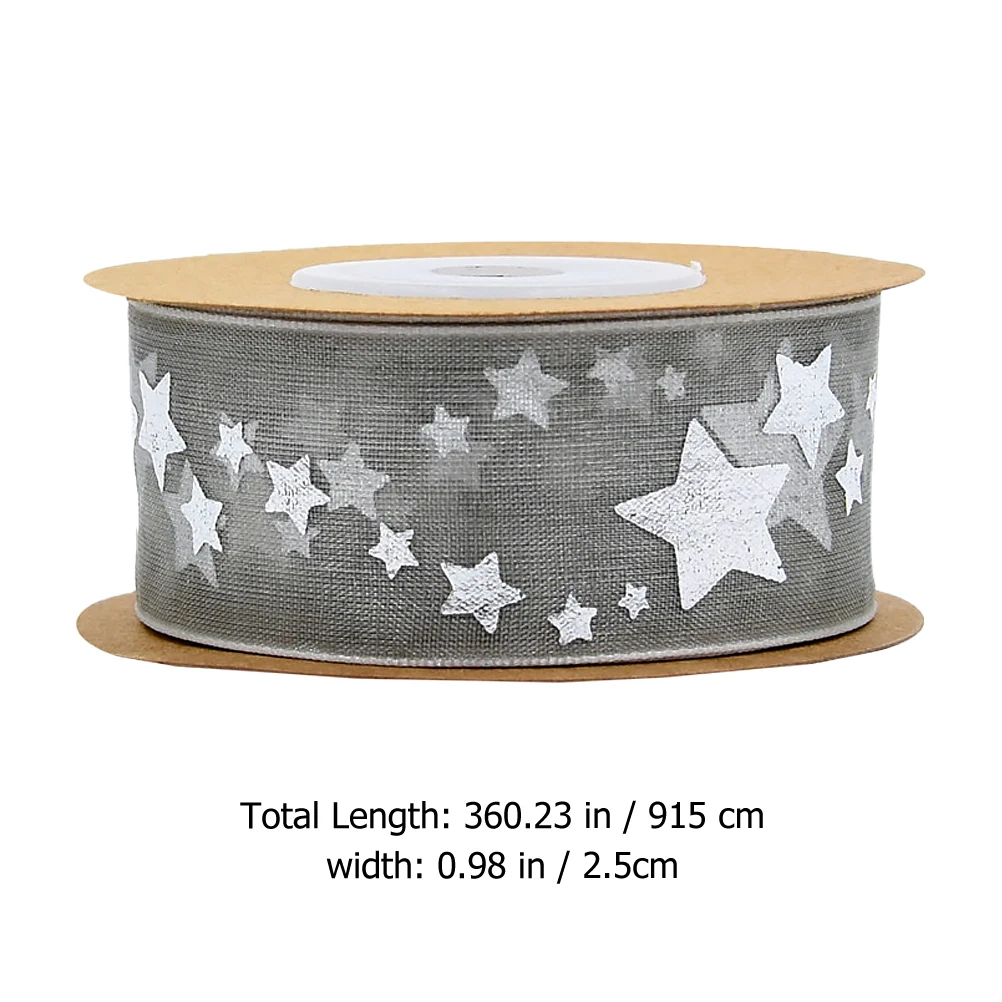 

Gold-stitched Ribbon Wrapping Organza Gift Christmas for Tree Merry Pentagram Man