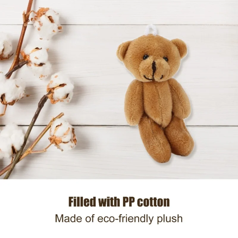 D2 12Pcs Mini Stuffed Bears Comfortable Soft Cute Mini Teddy Plush Toy For Wedding Birthday Decorations Doll Pendant Toy Doll