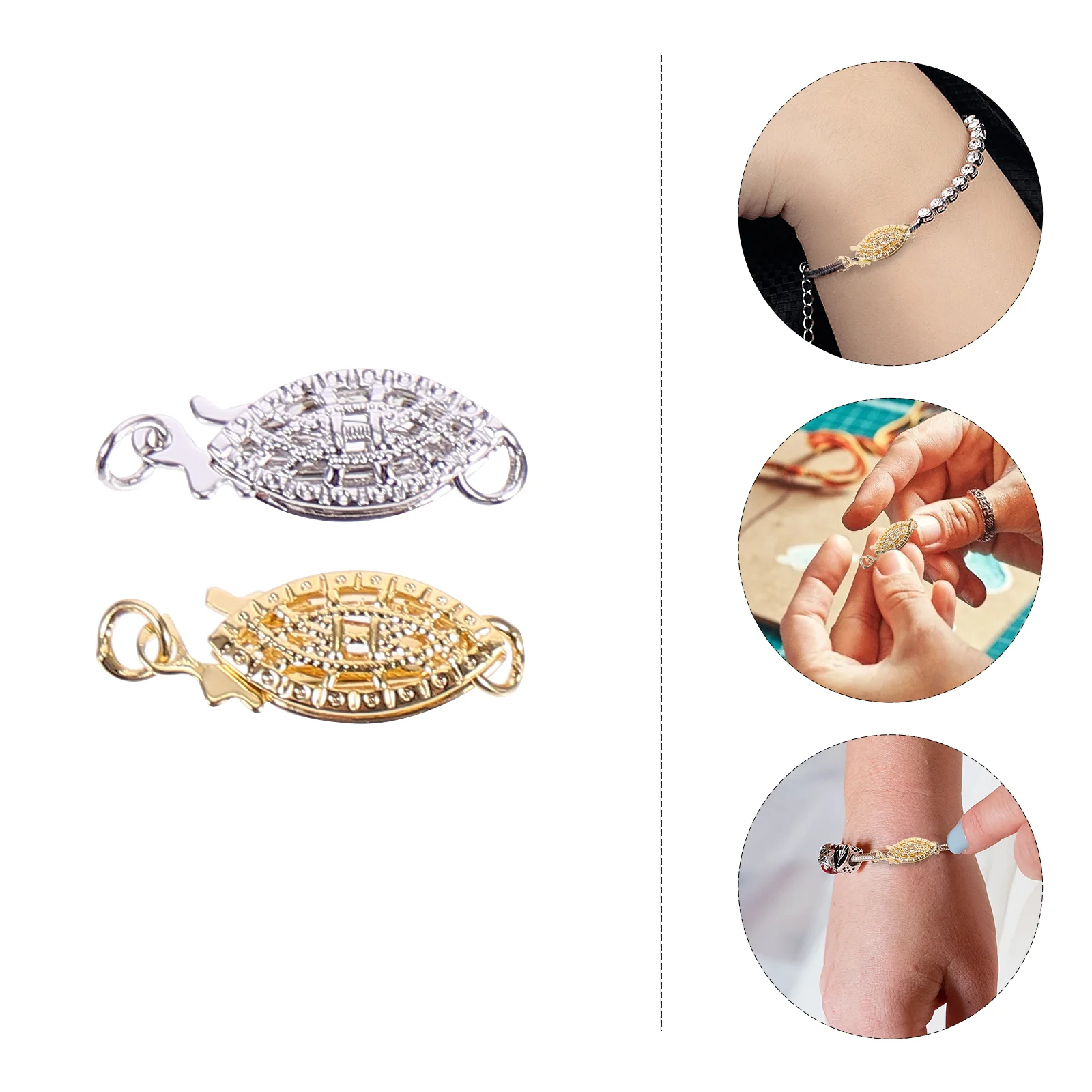 

10 Pcs Coal Bracelet Link Buckle Miss Keychain Connector Clamp Alloy Jewelry Slide Clasp