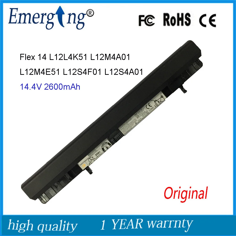 Nova Bateria Original do Portátil para Lenovo L12s4f01 L12s4a01 S500 Z500 L12m4a01 Flex 14 15 14d 15d 14m 15m 14.4v 32wh