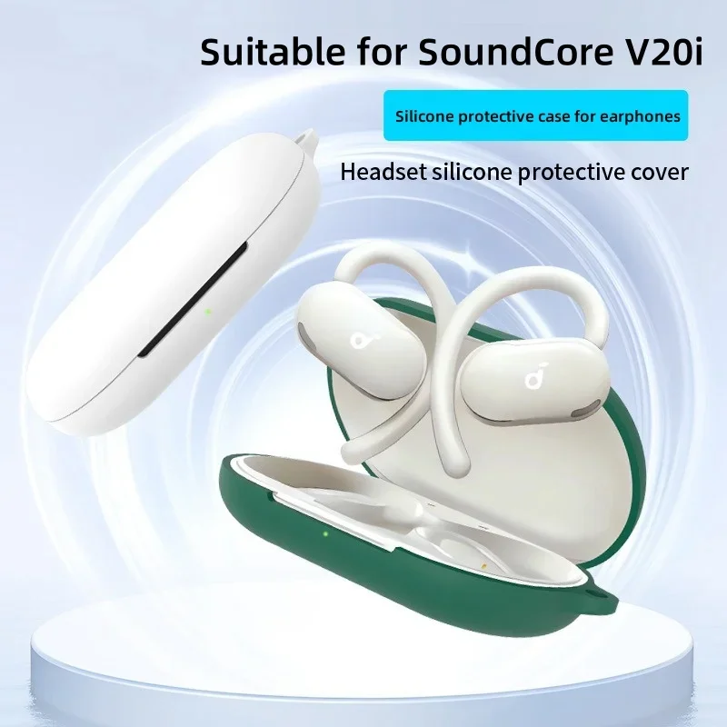 Adequado para soundcore v20i fone de ouvido caso capa de silicone anti gota e à prova de poeira caso anti impressão digital prevenção de queda lavável