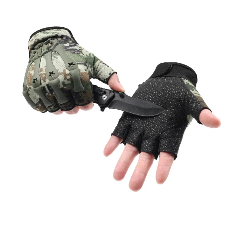 Spot Tactical Gloves Men's Half-finger Cycling Protective Outdoor Fitness Non-slip Gloves - Optimal for Cycling and Mountaineeri