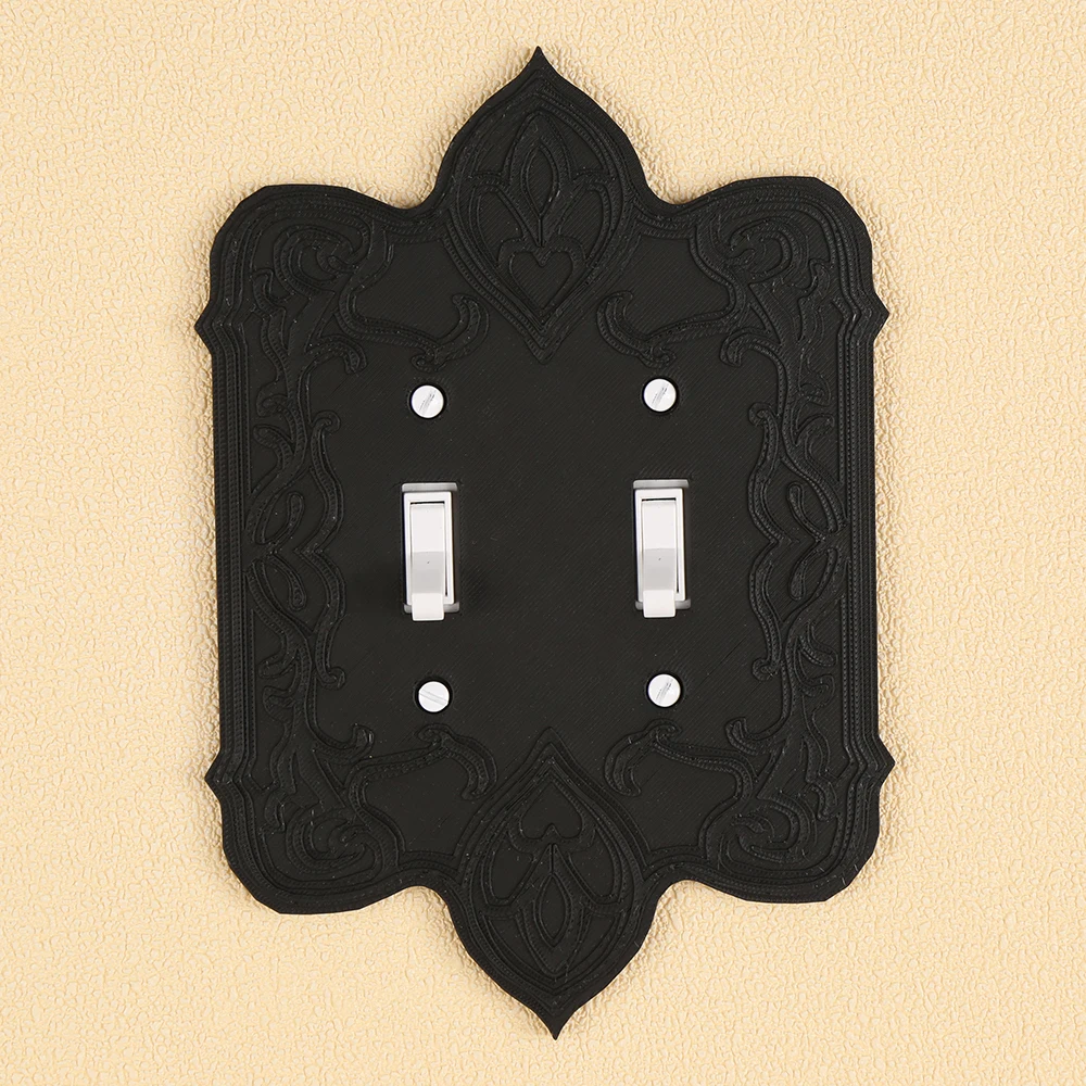 Cross-border Retro Carved Switch & Socket Panel Frame, Matte Black Textured Design, Suitable for Overseas Light Luxury Retro Hom