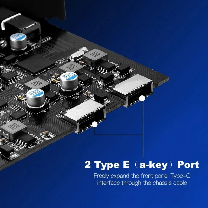 652F Placa USB PCIe 6 portas PCIE para Type C Conectores placa expansão USB Painel frontal