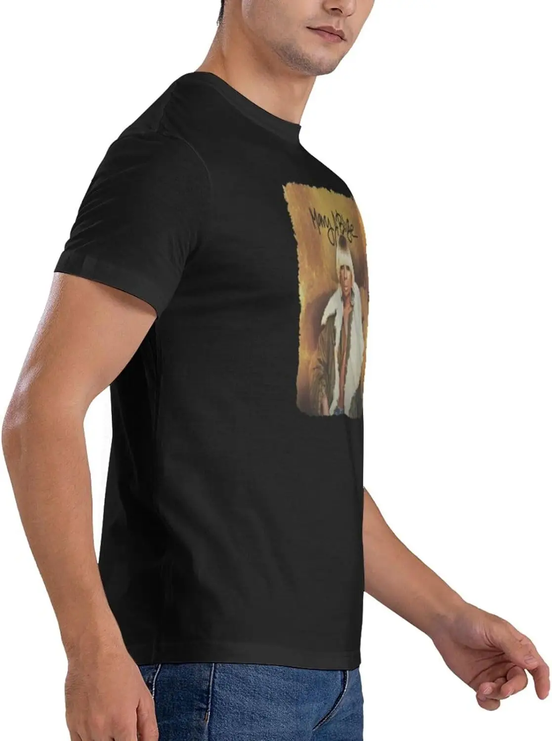 Men's Shirt Crew Tee Summer Cotton Casual Short Sleeves Shirts Tops Black