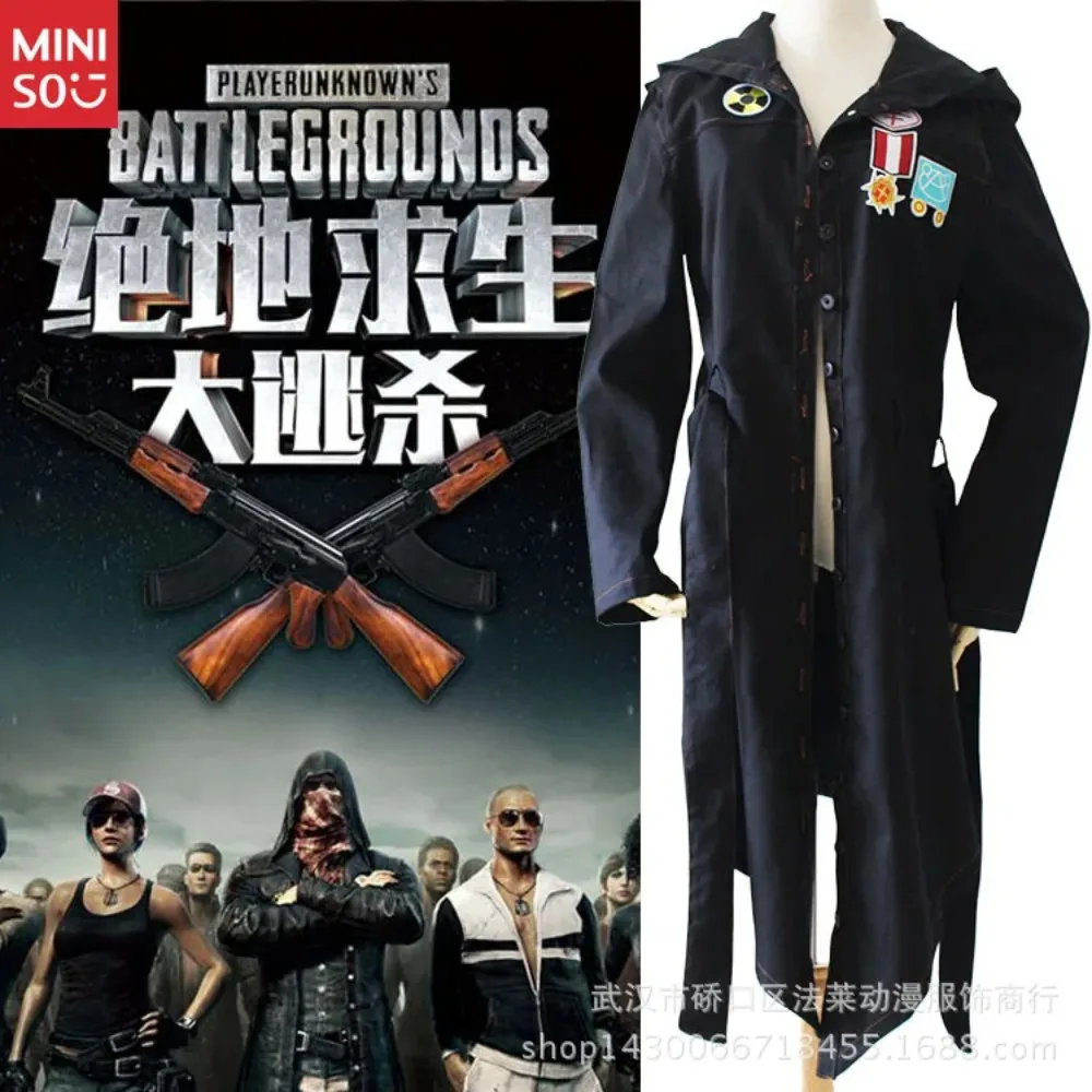 

MINISO PUBG Cosplay Trench Coat - PlayerUnknown's Battlegrounds Themed Costume for Halloween, Gaming Carnival & Cosplay Events