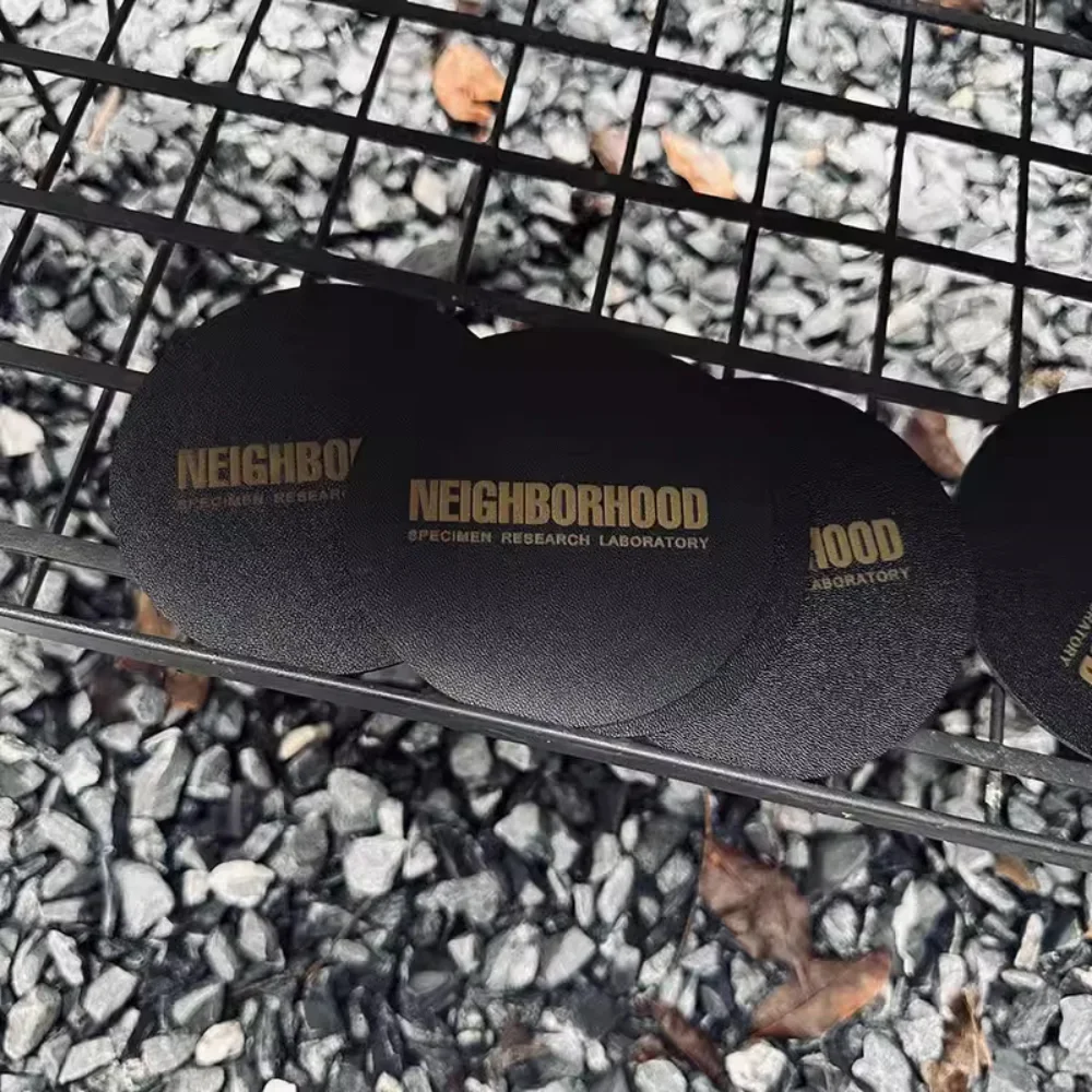 

Trendy brand NBHD leather coaster waterproof and oil-proof insulation pad NEIGHBORHOOD small round coaster