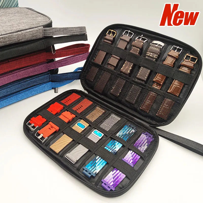 Nylon Waterproof Watch Bands Storage Bag,Smart Watch Band Organizer,Portable Electronics Travel Watch Straps Carrying Case Pouch
