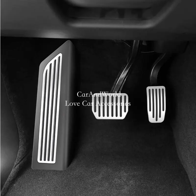 Aluminium Alloy AT Foot Rest Pedals Accelerator Gas Pedal Brake Cover Car Non-slip Pads For Tesla Model 3 Y Model3 2017-2022