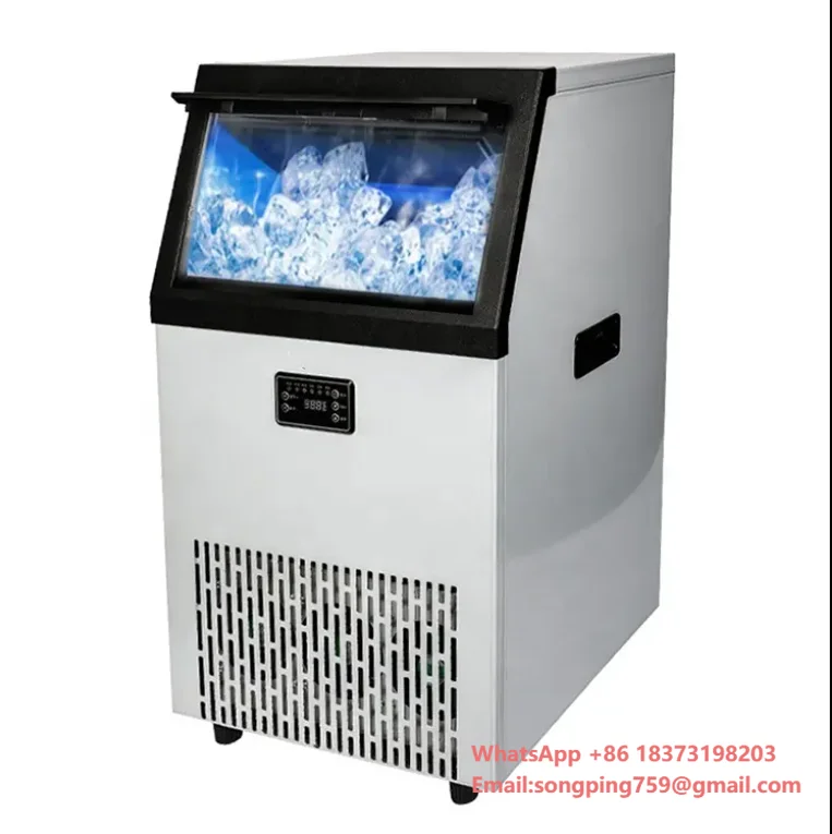 60KG Automatic Commercial Snow Ice Maker Ice Cube Block Making Machine Ice Maker Machine for Business Sale Food Beverage