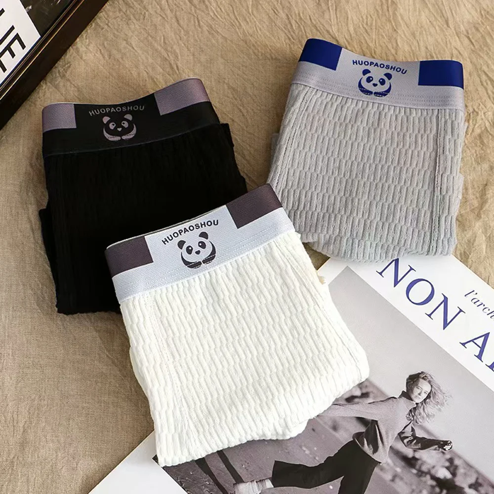 men's underwear, comfortable, soft and fashionable daily line print intimate boxer briefs, sporty and breathable boxers