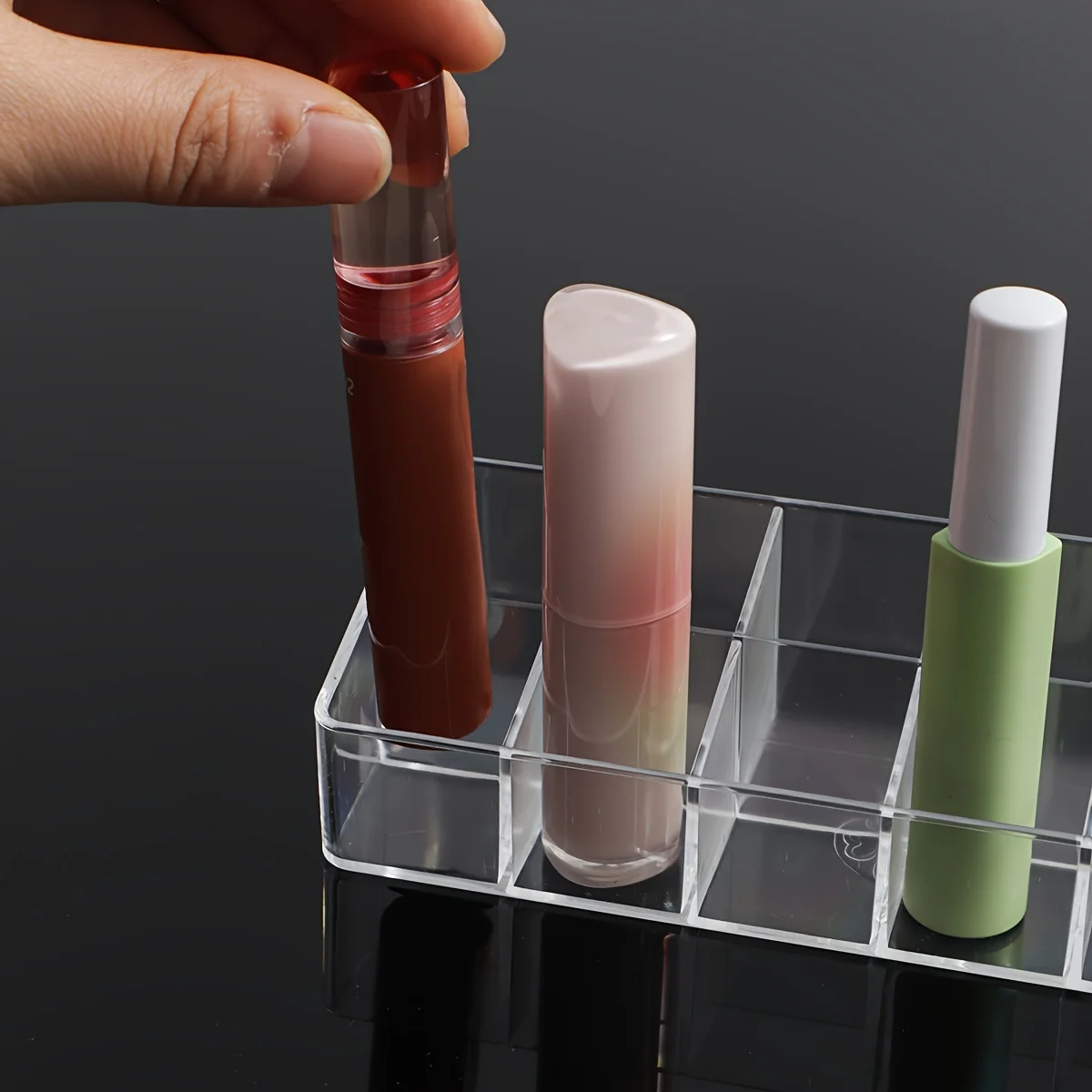 2/3pcs Clear 12 Grid Lipstick Stand Case Makeup Organizer Storage Box Lipstick Display Holder Cosmetic Jewelry Organizer Box