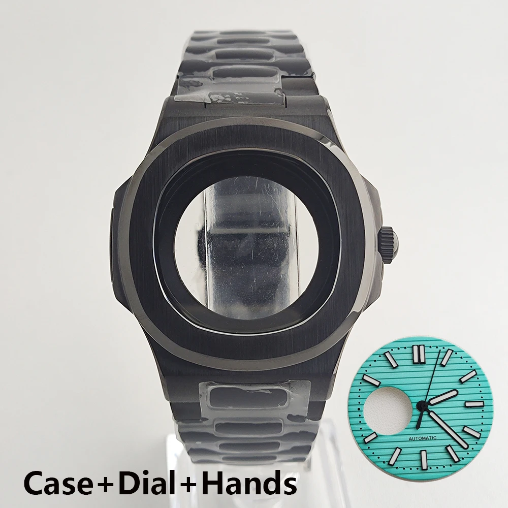 Nh38 caixa de relógio oco para fora dial logotipo personalizado relógio masculino movimento automático adequado para série nh movimento acessórios relógio