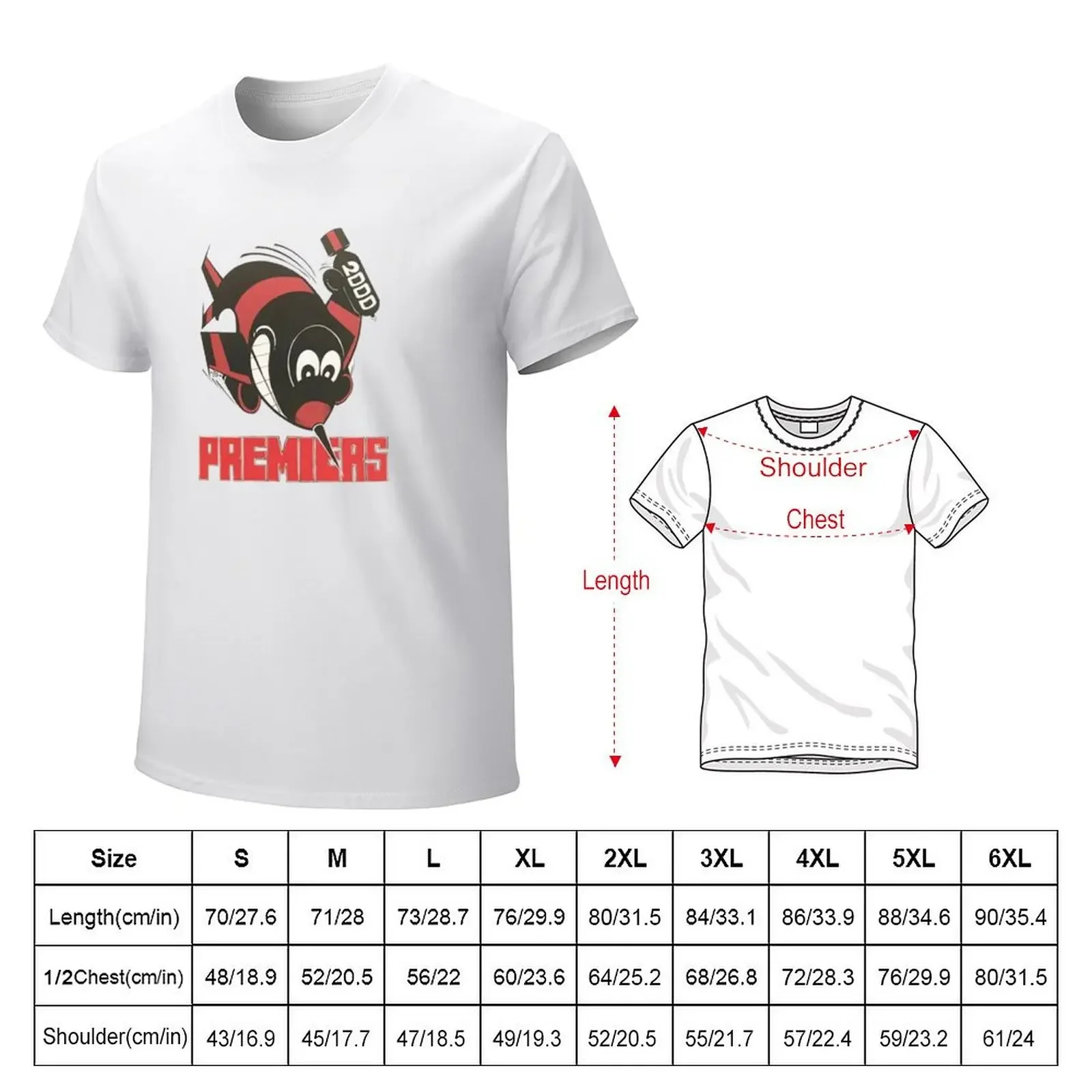 Essendon 2000 Premiers T-shirt quick drying heavyweights shirts graphic tees mens t shirt graphic