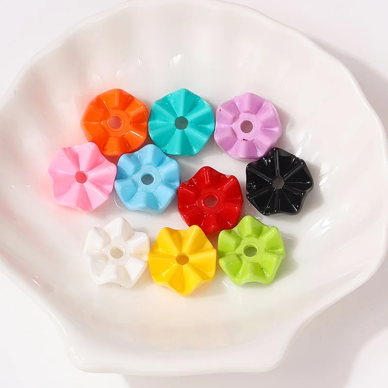 الطريق الأيمن الراقية المتخصصة 100 قطعة/الحقيبة 16 مللي متر الاكريليك مثقب متموجة ندفة الثلج أقراط سوار قلادة مواد الإكسسوارات ذاتية الصنع #6