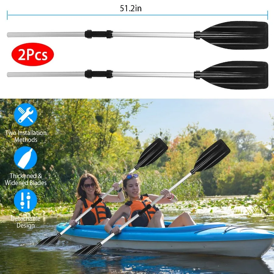 

2Pcs Kayak Paddles Aluminum Alloy Detachable Canoe Paddle Boat Oars for Kayaking Boating Oar Fishing