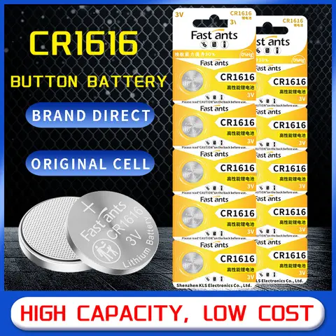 Original CR1616 3Volt Lithium Coin Battery Button Cell for Watch Honda Toyota Car Key Remote GameBoy Replacement Electronics