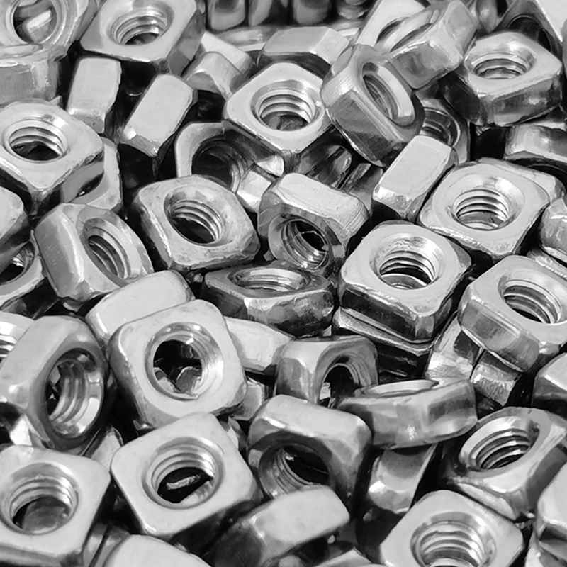 1-20PCS 316/304 Stainless Steel Square Nuts M3 M4 M5 M6 M8 M10 M12 Square Nut With Chamfered Edges