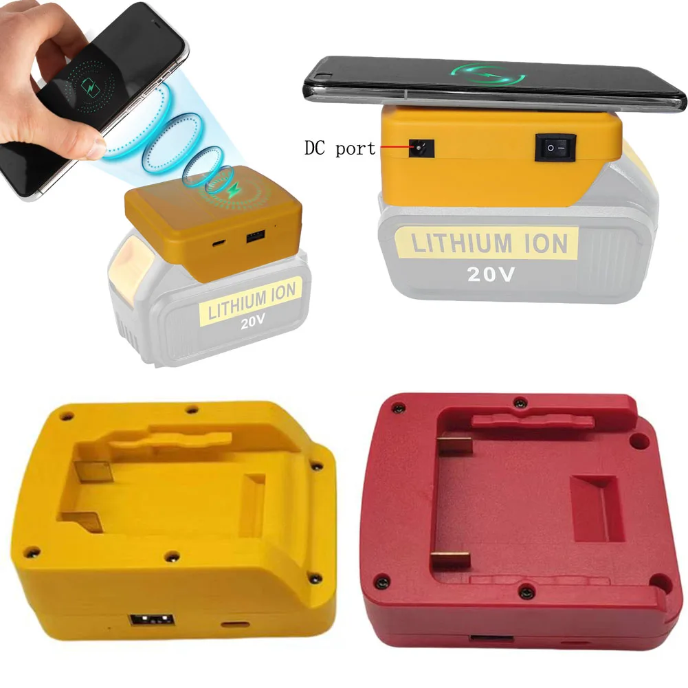 

Wireless Charger Adapter Built-in Smart Chip Overheat Over-current Protection For Dewalt For Miwoqi For Bosch Wireless Converter