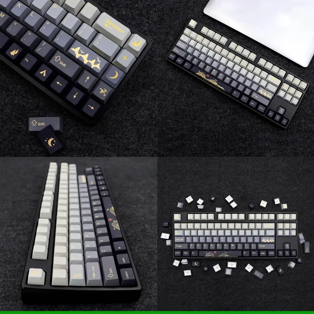 

U55C колпачки для клавиш Polar-Day Cherry DyeSublimation, набор колпачков для ключей, 136 шт. для механических игровых клавиатур